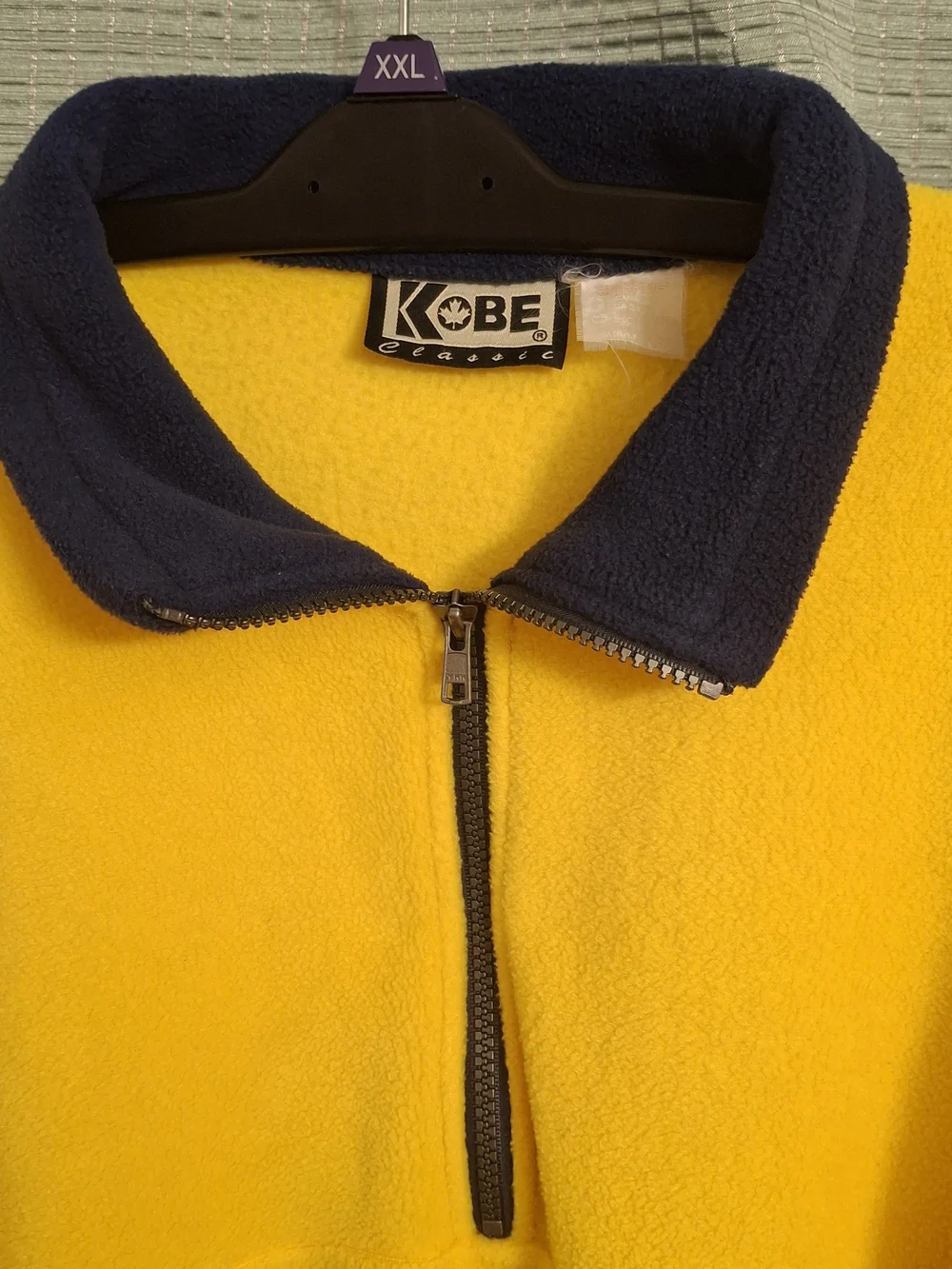 Vintage Kobe Classic Men’s Yellow Fleece Quarter-Zip Pullover
